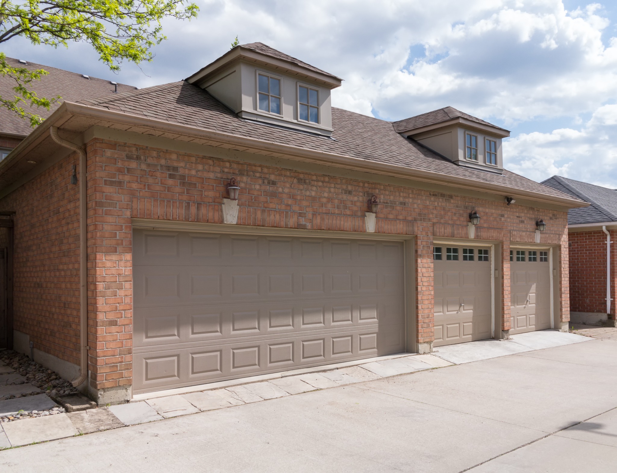 Three-car residential garage doors near Lawton, Oklahoma